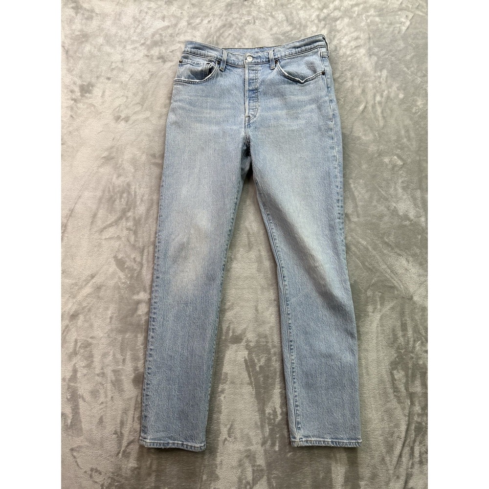 Levis 501 Buttonfly Blue Jeans Men 31x32 Grunge Denim Workwear Straight Leg